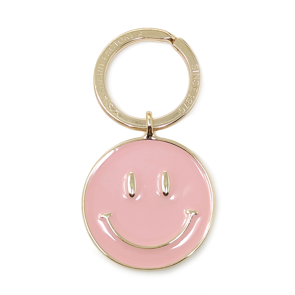 スマイル キーホルダー ニコちゃん メタル キーリング バッグチャーム