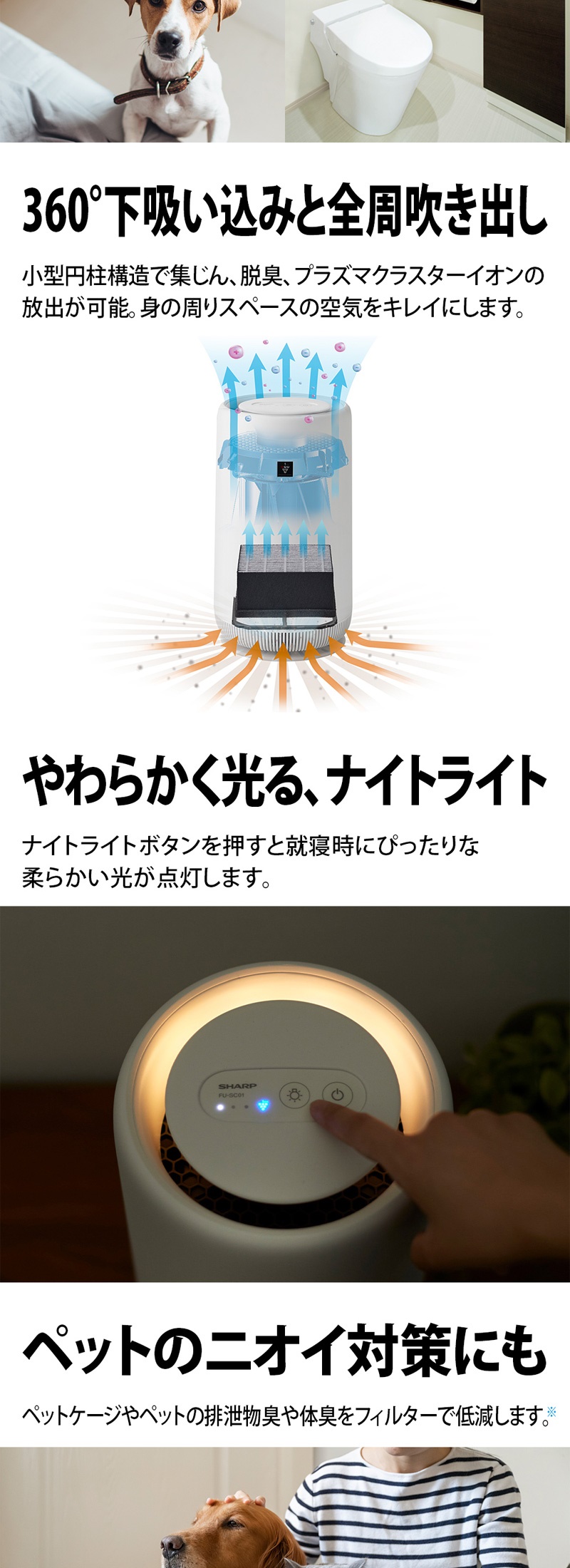 SHARP（シャープ） 空気清浄機 FU-SC01-W プラズマクラスター7000