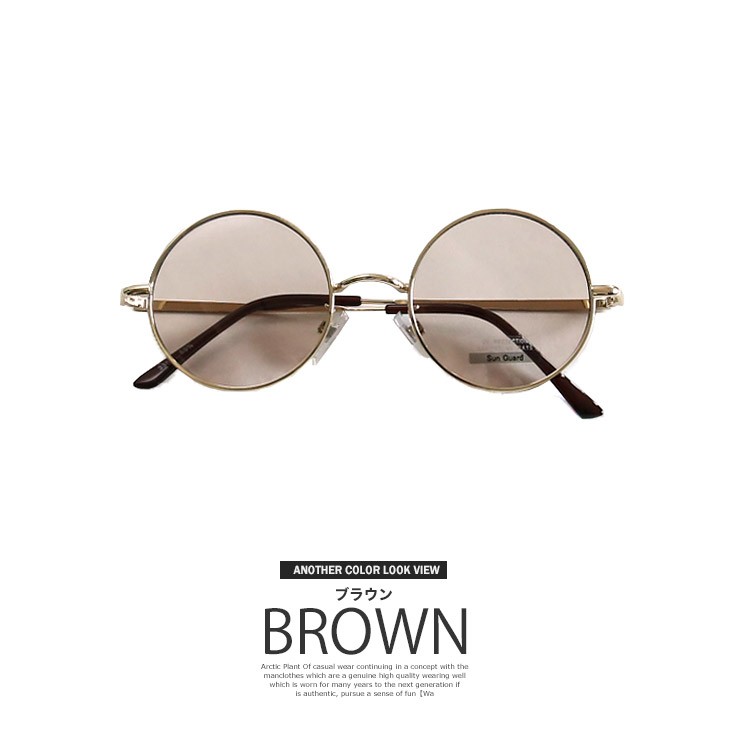 サングラス ラウンド ゴールド クリアレンズ 丸型 ブルー レッド