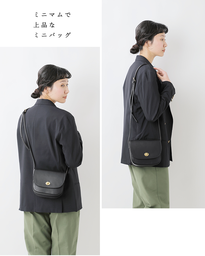 Mimi（ミミ） グレイン ベジタブル タンニンレザー ショルダーバッグ