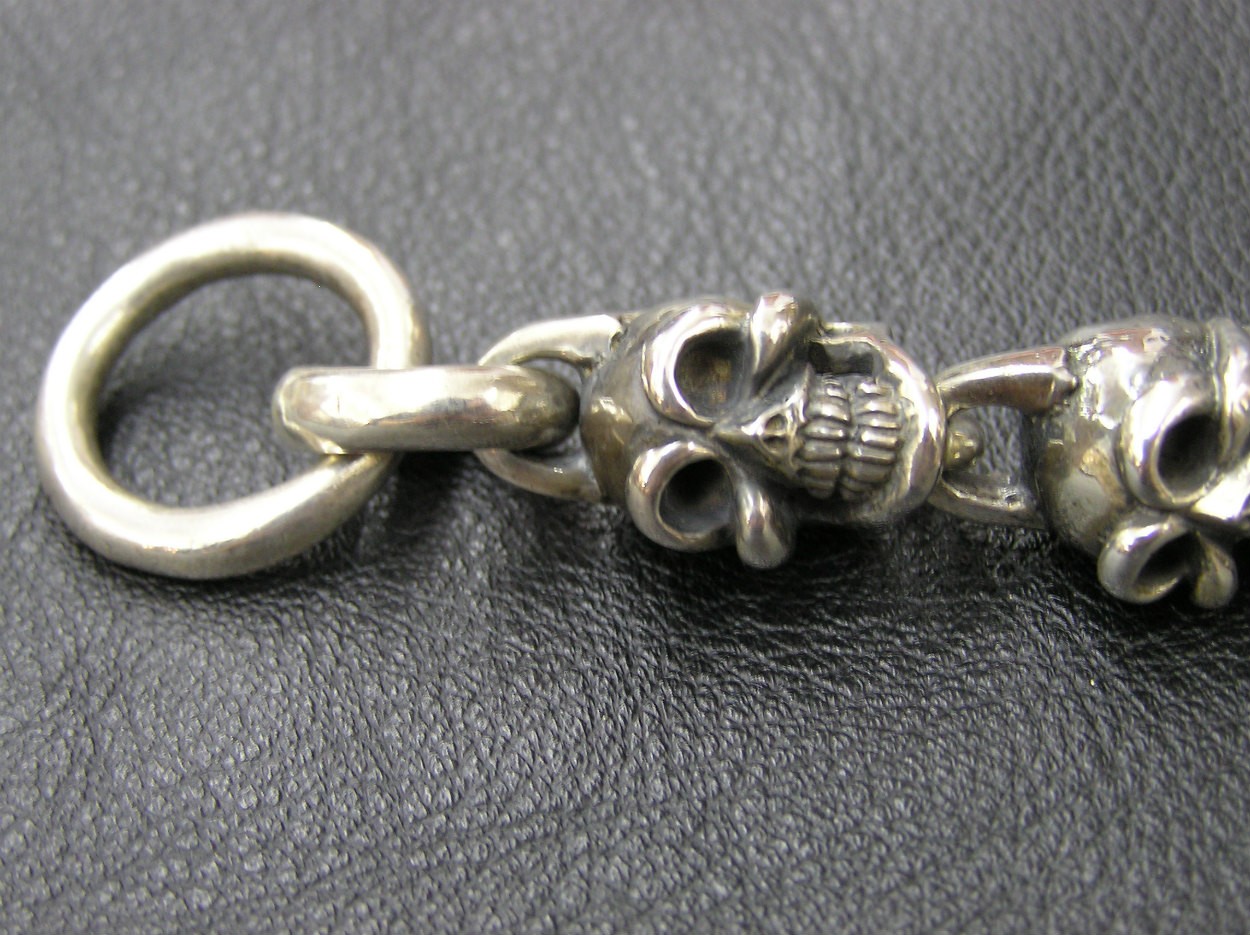 9連スカルブレスレット *Destino* 髑髏 ドクロ シルバーブレスレット