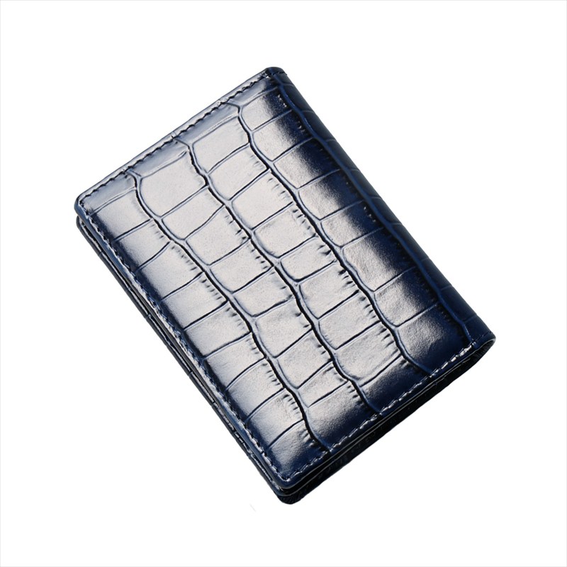 名刺入れ メンズ カードケース 本革 レザー 型押しクロコ クロコダイル