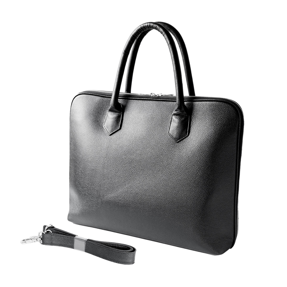 ブリーフケース クロコ型押し シュリンクレザー トートバッグ レザー