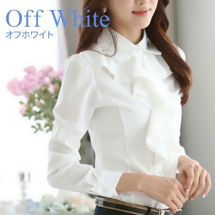 丸襟 フリルブラウス ブラウス リボン フリル フォーマル 上品 30代 40