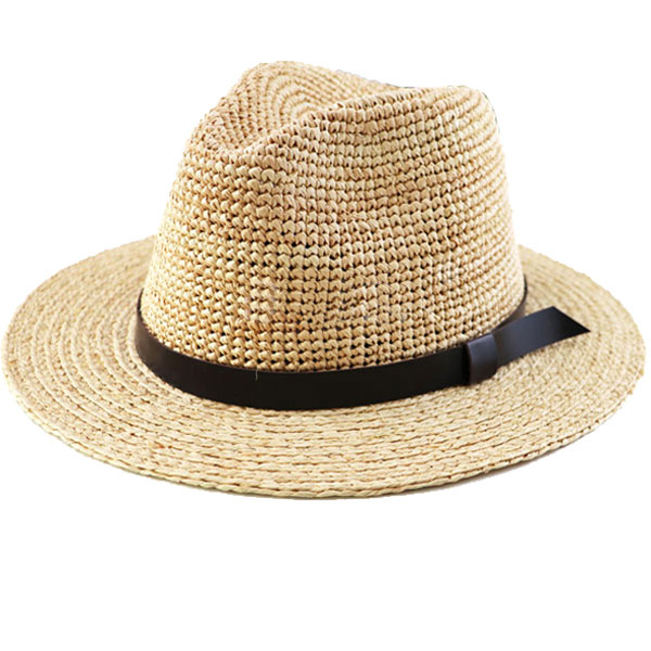ラフィア 帽子 大きいサイズ 中折れ ラフィア帽 麦わら帽子 ストロー