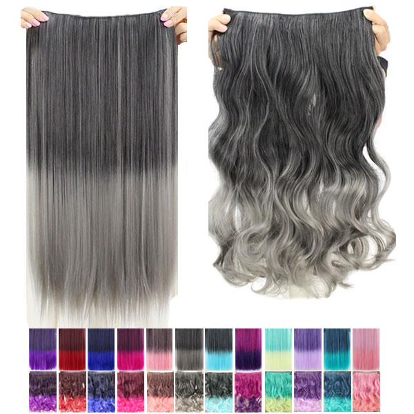 グラデーション エクステ ウィッグ ストレート カール カラーウィッグ