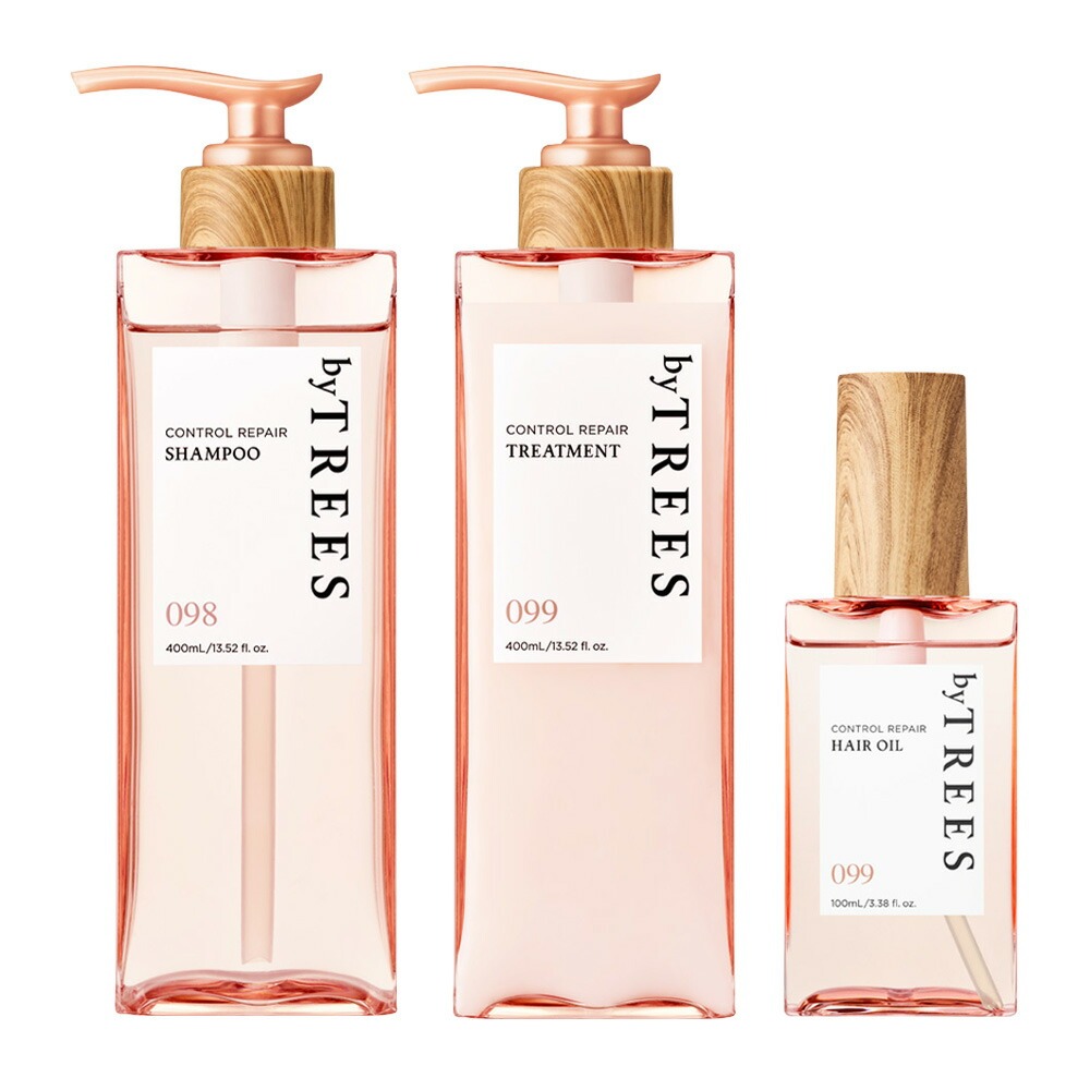 byTREES シャンプー トリートメント ヘアオイル or ヘアミルク 3点