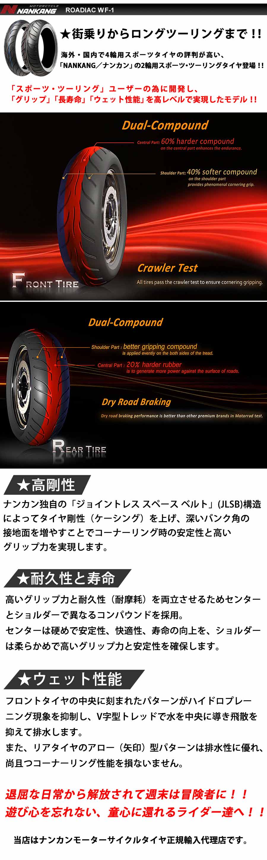ROADIAC NANKANG ナンカン WF-1 120/70ZR17 58W 17インチ フロント