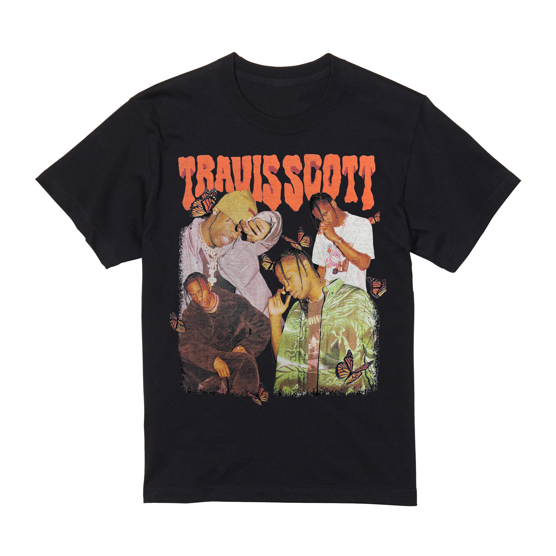 トラヴィススコット Travis Scott ラップ Tシャツ 半袖 白 黒 90年代