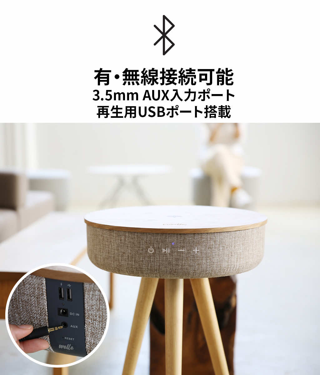 Welle 360°Bluetoothテーブル型スピーカー Mellow W501T 360ド