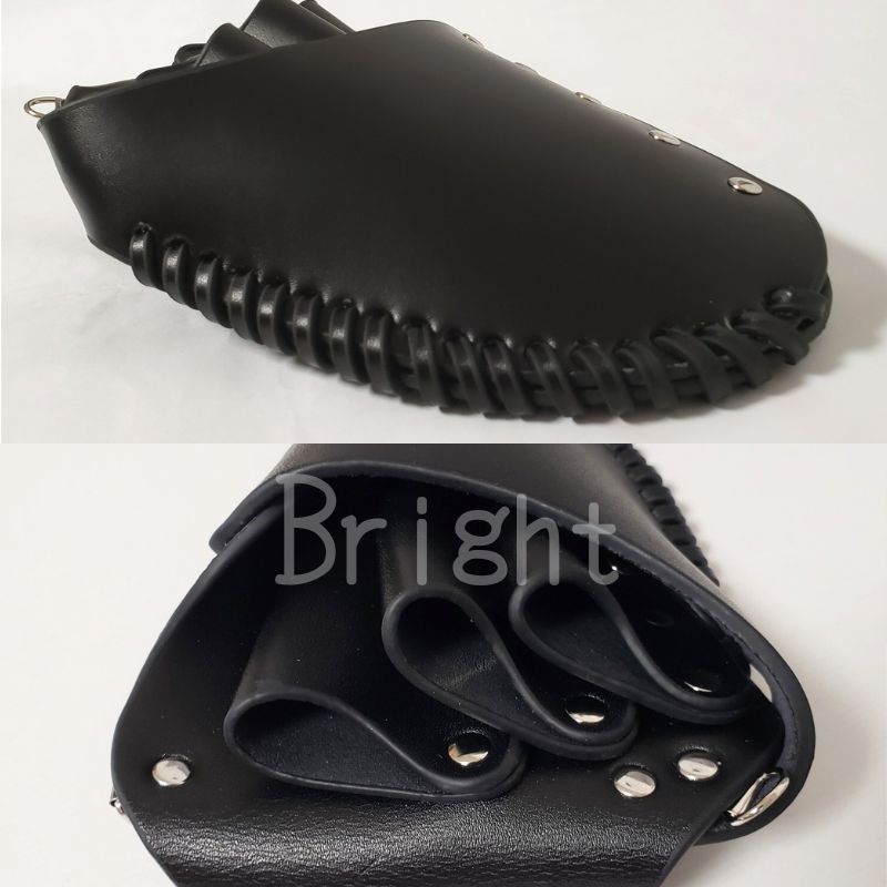 おしゃれ 本革 プロ用 シザーケース 280 ブラック シザー3丁入れ