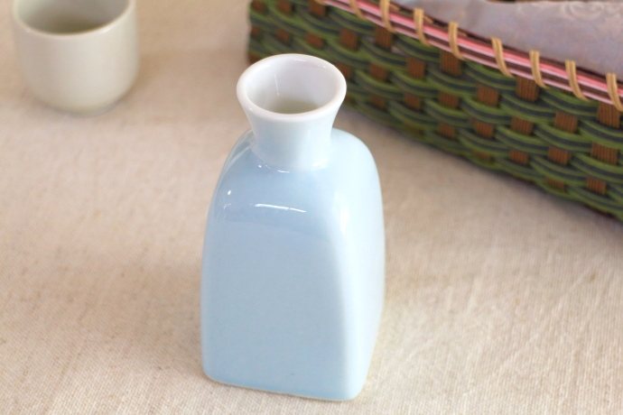 青磁のシンプル角花瓶 フラワーベース 花瓶 花器 一輪差し フラワー