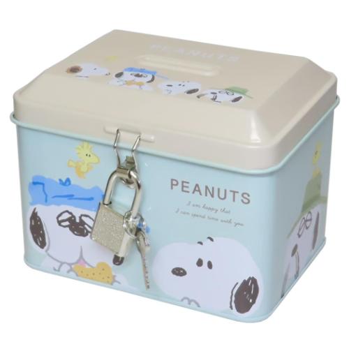 貯金箱 カギ付き缶バンク ピーナッツ スヌーピー おしゃべり ティーズ
