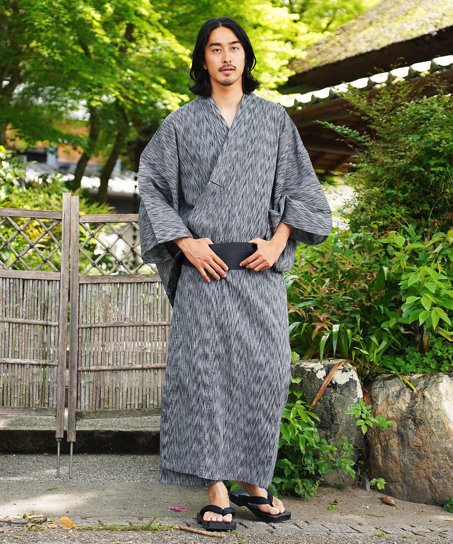 浴衣 メンズ ロシェル Roshell 紳士 和服 モダン 祭り 花火大会 作り帯