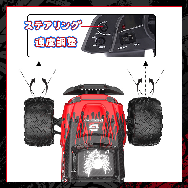 DEERC ラジコン ラジコンカー オフロード 速い 4WD デュアルモーター