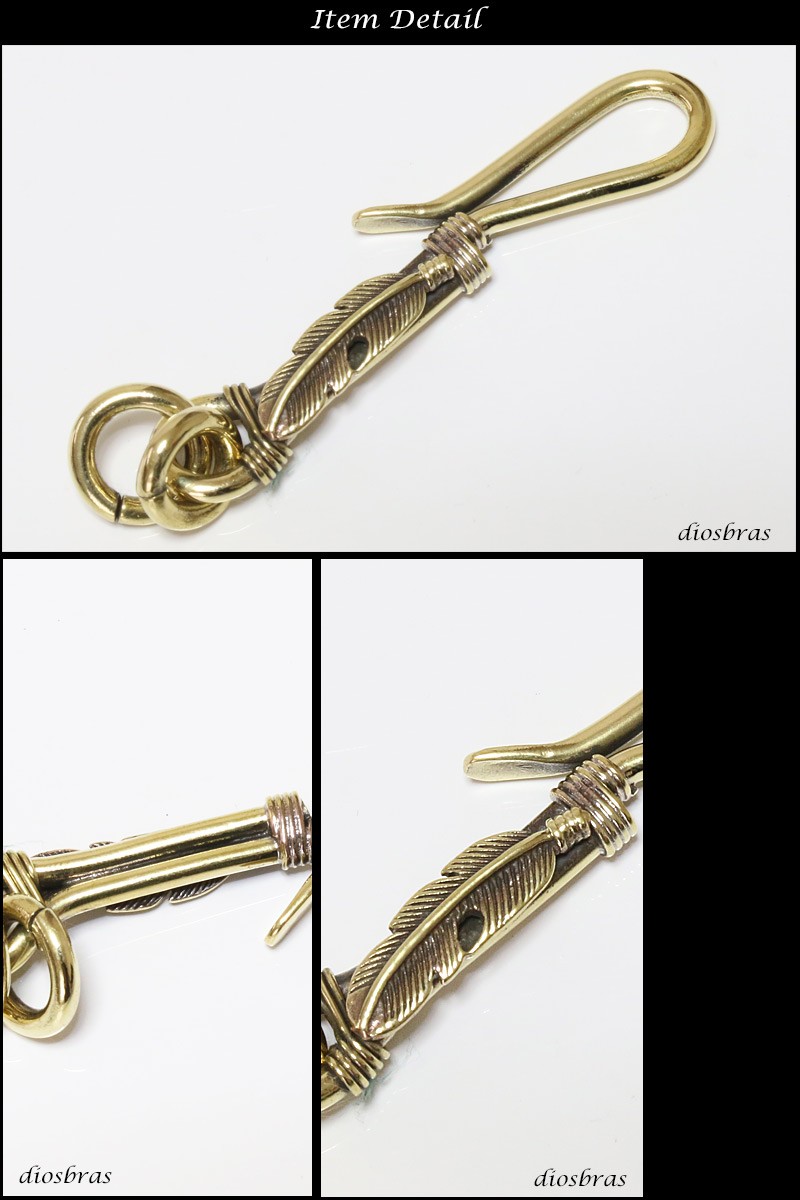 フェザー ターコイズ インレイ キーホルダー キーフック キーチェーン