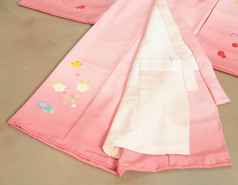 お宮参り着物 絹100％ 正絹女児初着 本加賀友禅 浜ちりめん生地 濃淡