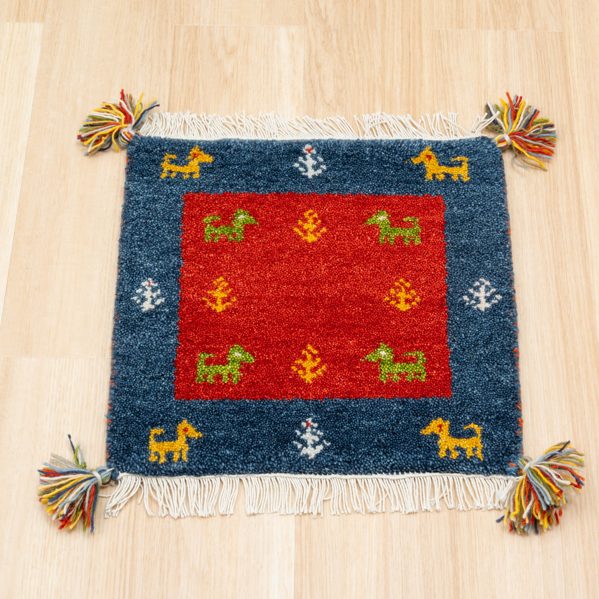 EーBLIND（イージーブラインド） ラグ ギャッベ 40x40 高級手結び 秋