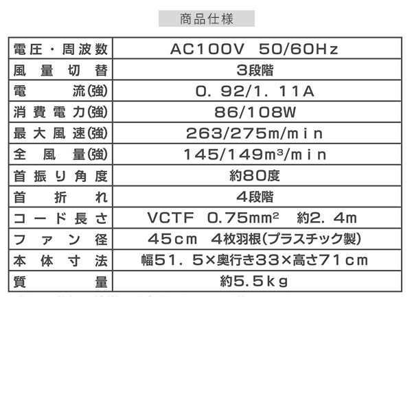 ナカトミ 業務用扇風機 工場扇 45cm羽根 床置き式 フロア TZF-45P 工業