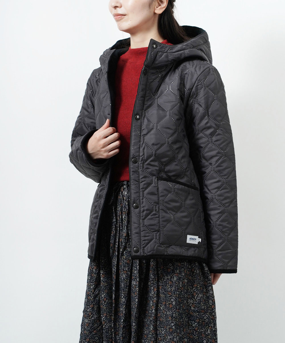 ARMEN（アーメン） リバーシブル フーデッド キルティングジャケット