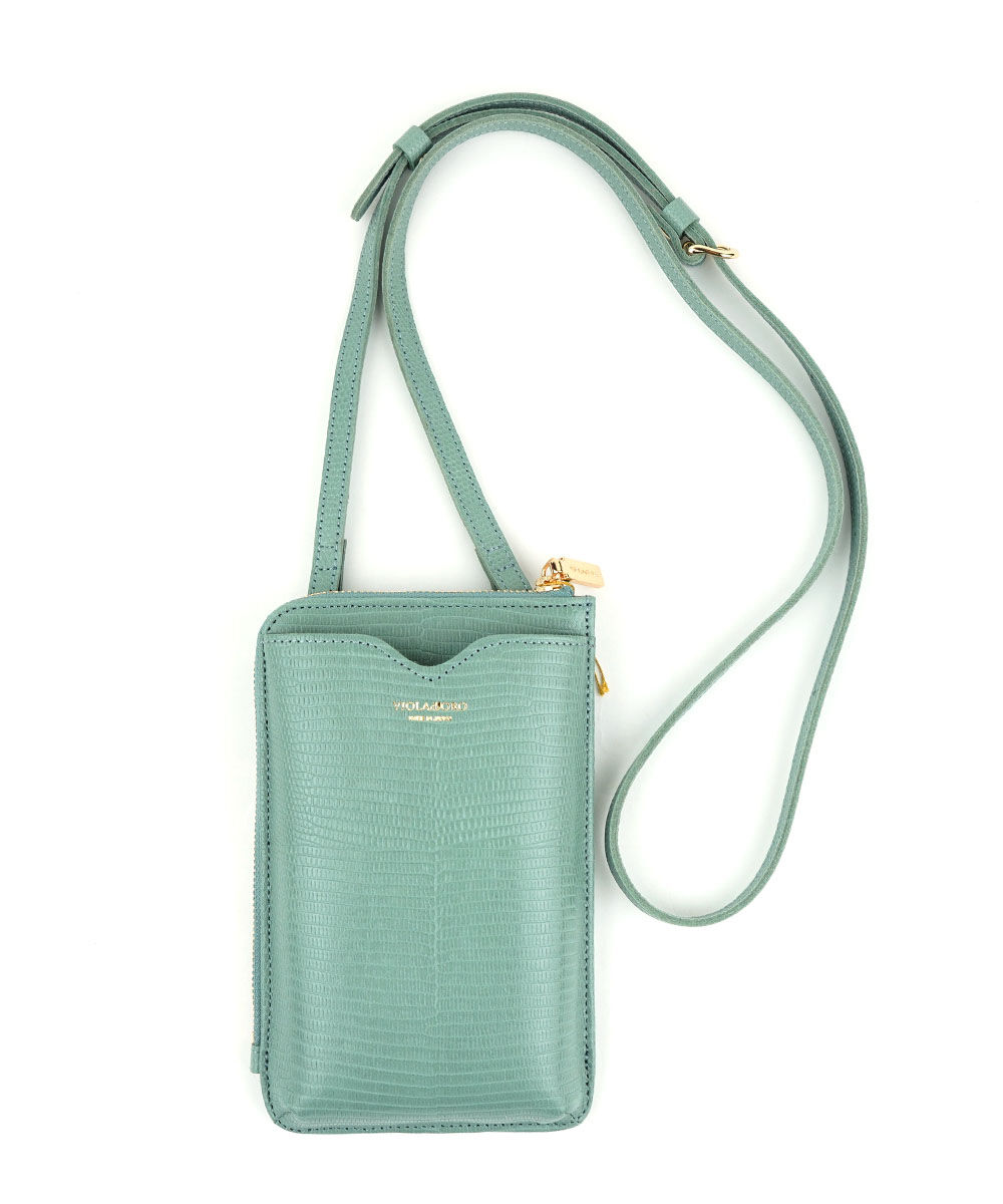 VIOLAd'ORO（ヴィオラドーロ） リザード型押しレザー スマホショルダー