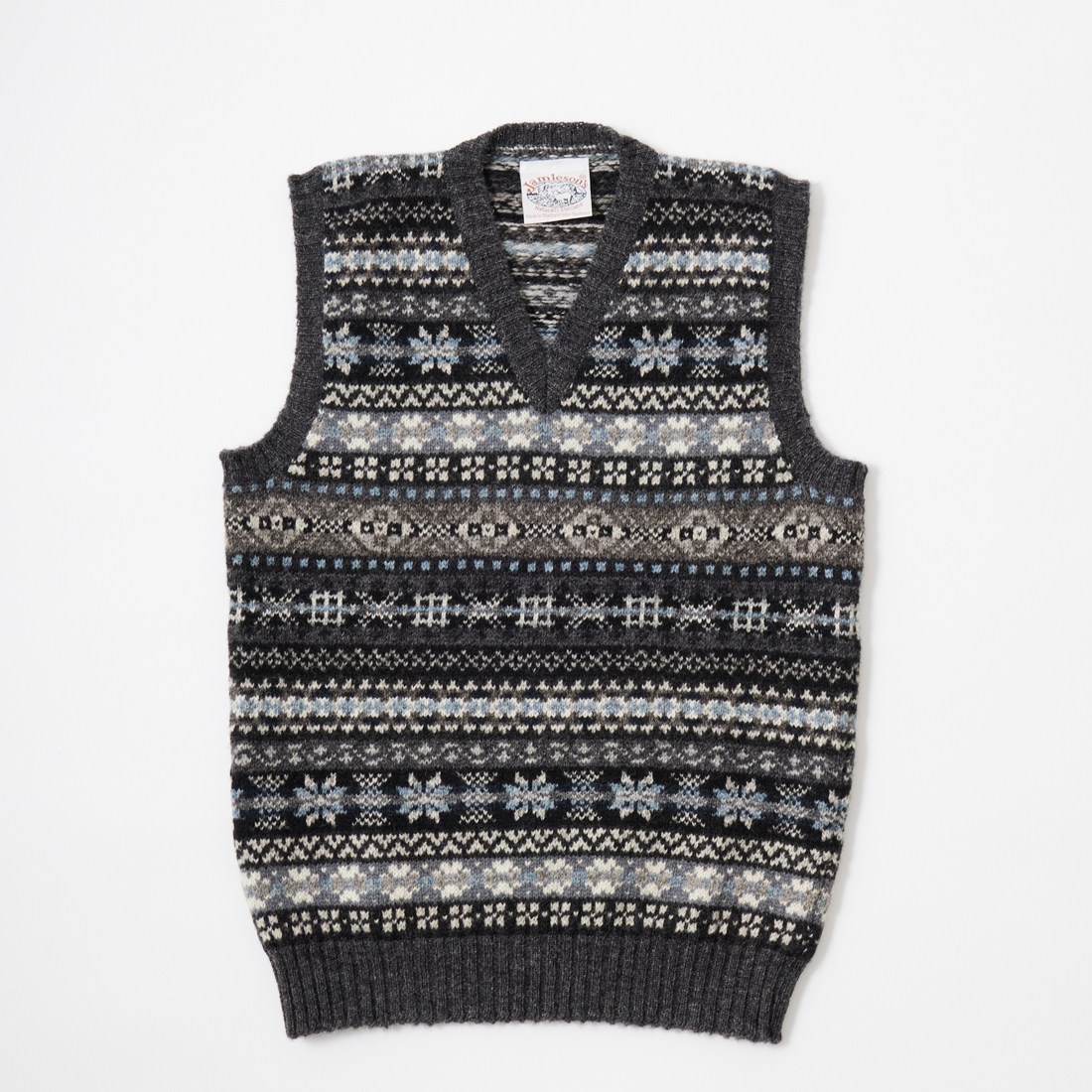 Jamieson's of Shetland JAMIESON'S ジャミーソンズ フェアアイル柄 V