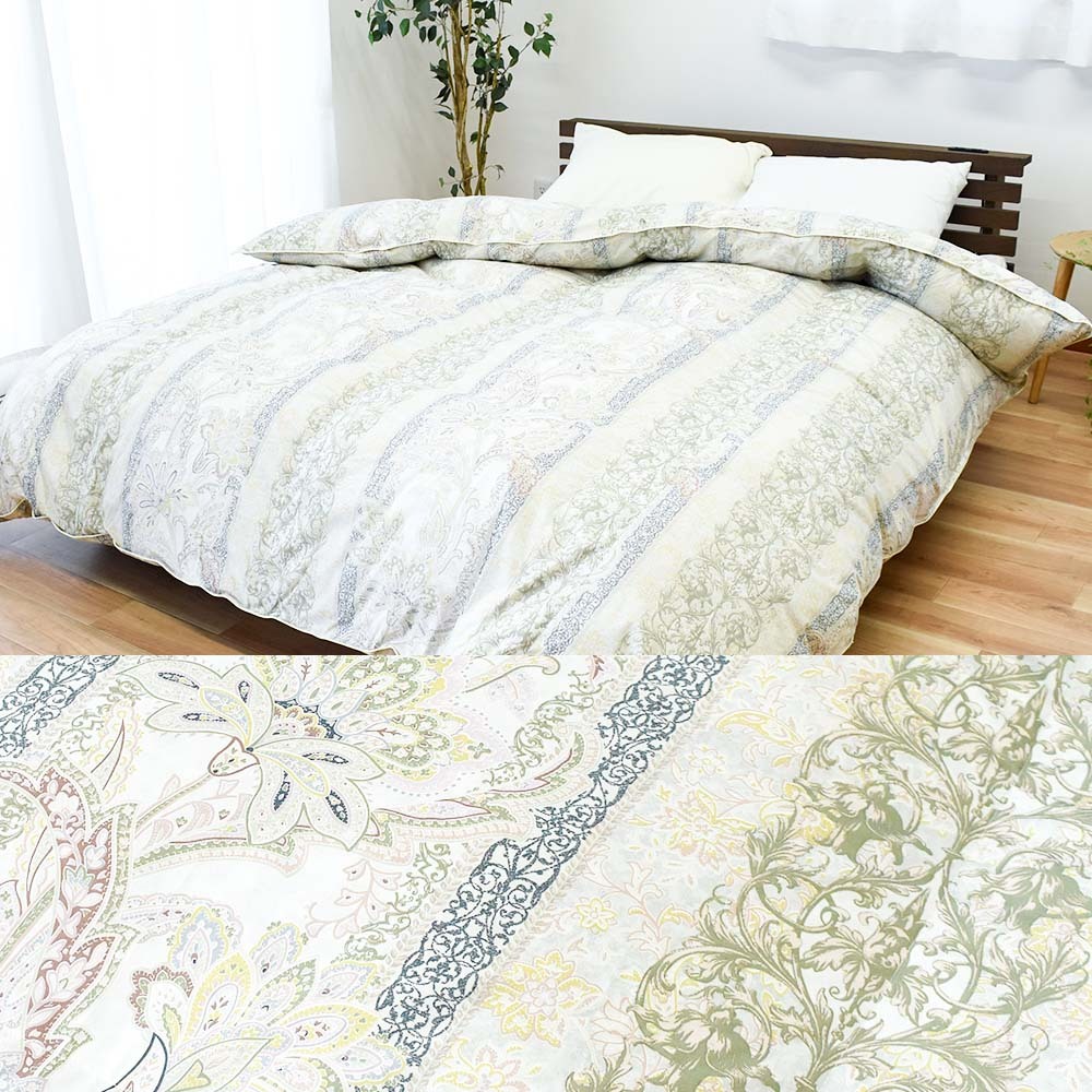 羽毛布団 ダブル 暖かい布団 ポーランド産ダウン93％ 1.7kg 2層キルト