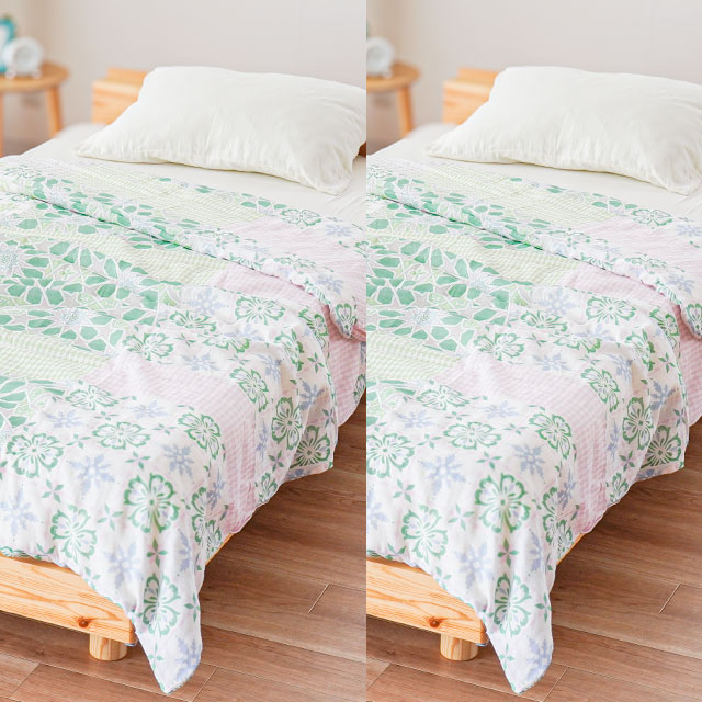 肌掛け布団カバー 2枚セット シングル 140×190cm 綿100％ 2重ガーゼ 肌