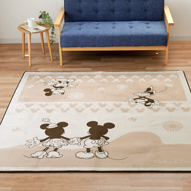 Disney（ディズニー） ラグ 2畳 洗える ミッキー＆ミニー 180×180cm