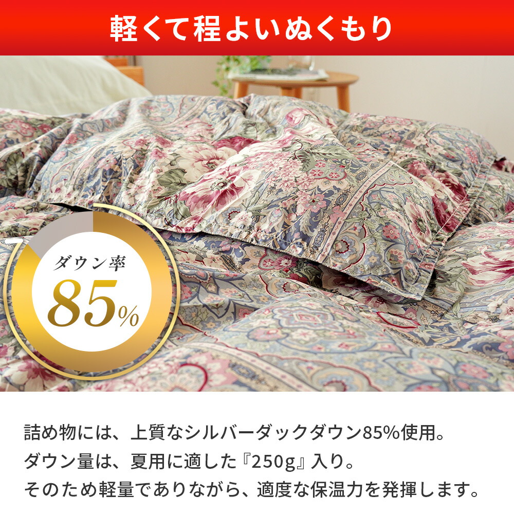 ロマンス小杉 ダウンケット 羽毛肌掛け布団 シングル 2枚組 ダウン85