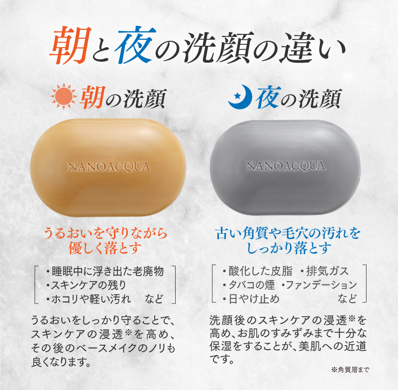 洗顔石鹸 ナノアクア ナチュラルソープ デイフィニッシュ 100g 夜用