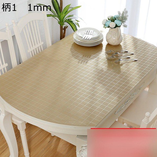 楕円形 テーブルクロス PVC製 食卓カバー おしゃれ チェック柄