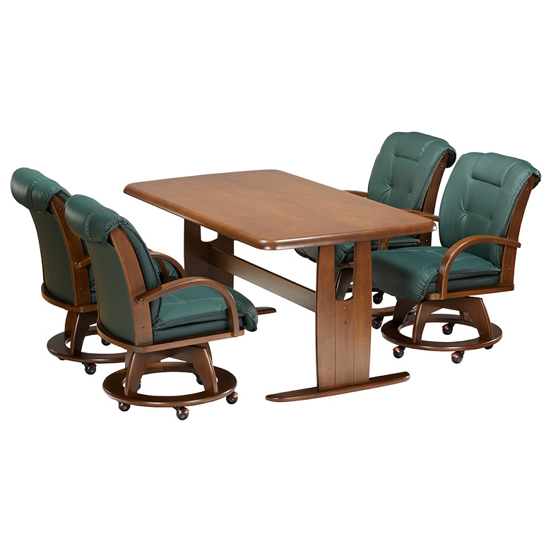 ダイニングテーブルセット 4人掛け 幅150cm 回転式 ダイニングチェア 4