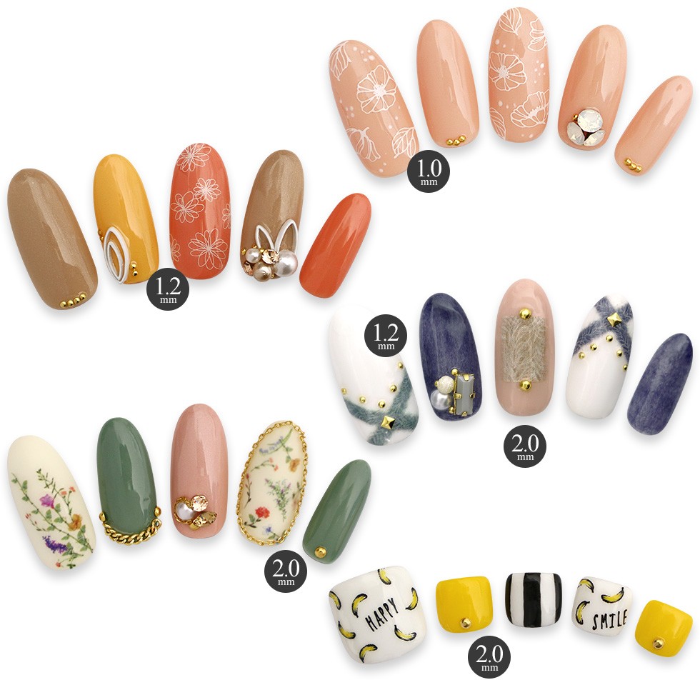 LIFEBEAUTY ライフビューティー ネイルパーツ メタルスタッズ 2.0mm