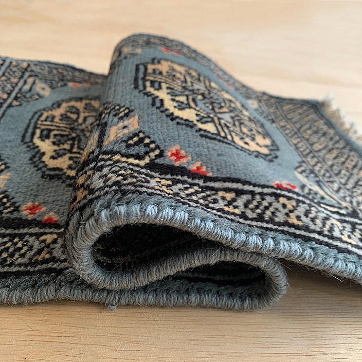 ヴィンテージ トライバル ラグ 57cm×30cm ブルー : giftgiftgift