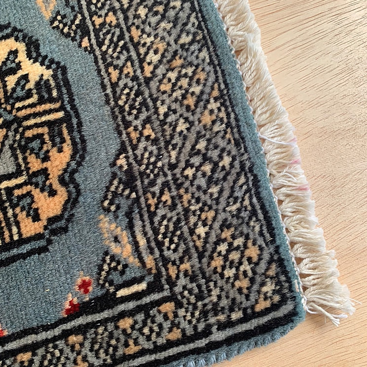 ヴィンテージ トライバル ラグ 57cm×30cm ブルー : giftgiftgift