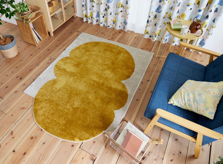 スミノエ デザインライフ ラグ カボチャクモラグ イエロー 130×185cm