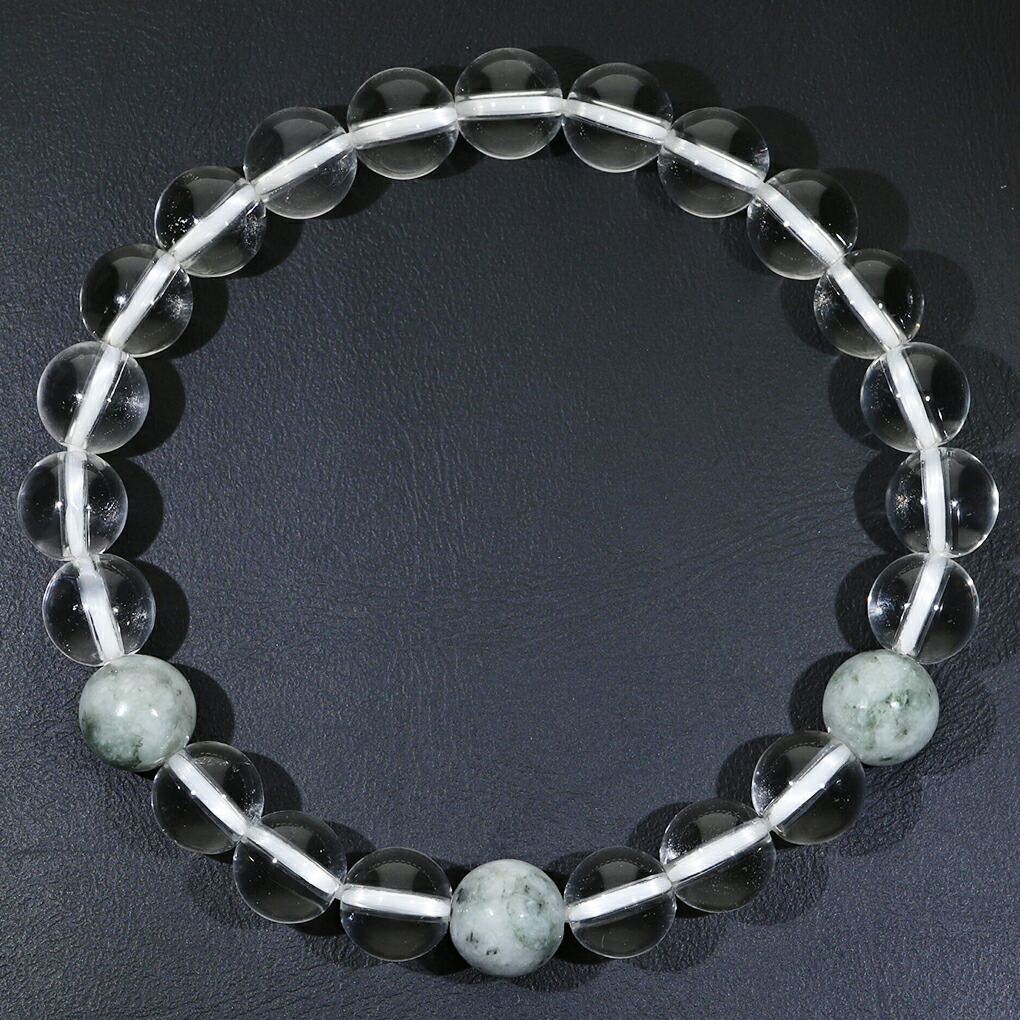 糸魚川翡翠 翡翠 水晶 ブレスレット 8mm 16.5〜18.5cm S〜LL サイズ