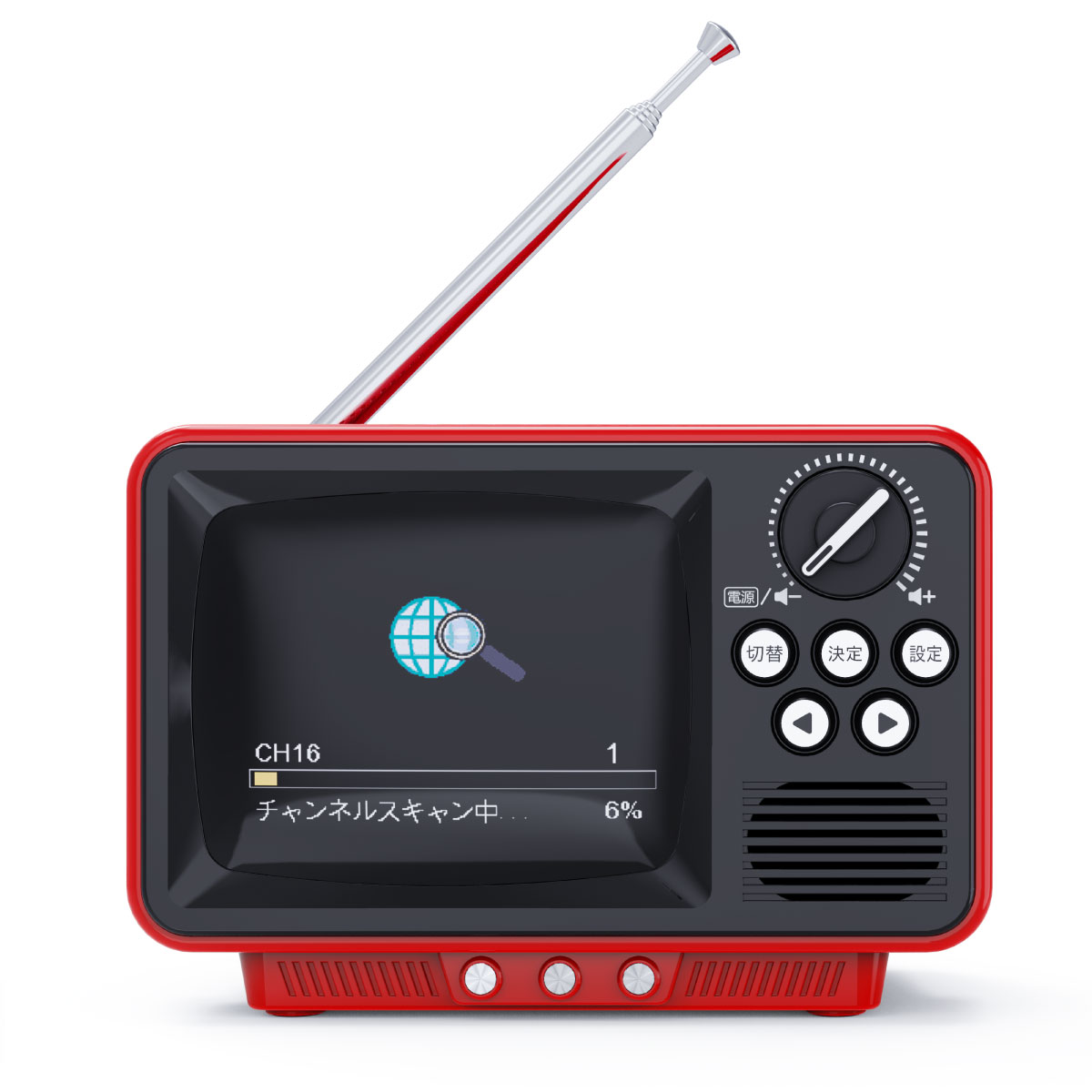 WINTECH 2.8インチ液晶付きワンセグテレビ レトロ ポータブル ワンセグ