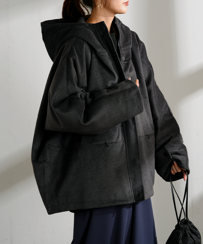 HUG.U（ハグユー） アウター ジャケット シャギー 中綿 ドルマン