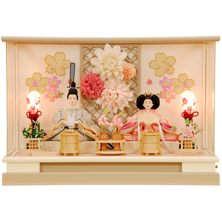セール】雛人形 ひな人形 K107 コンパクト オルゴール付き 人形の佳月