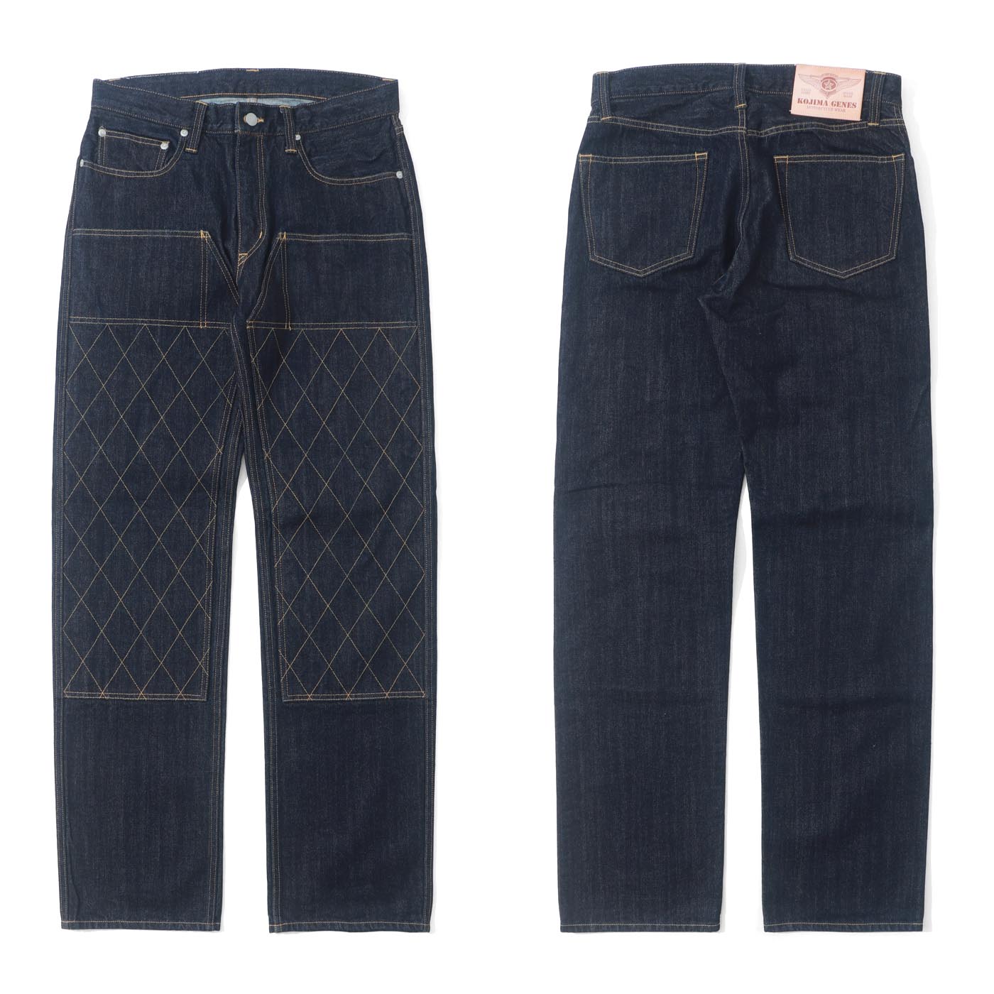 児島ジーンズ 13oz ダブルニー カーゴスリム ストレッチパンツ : 児島