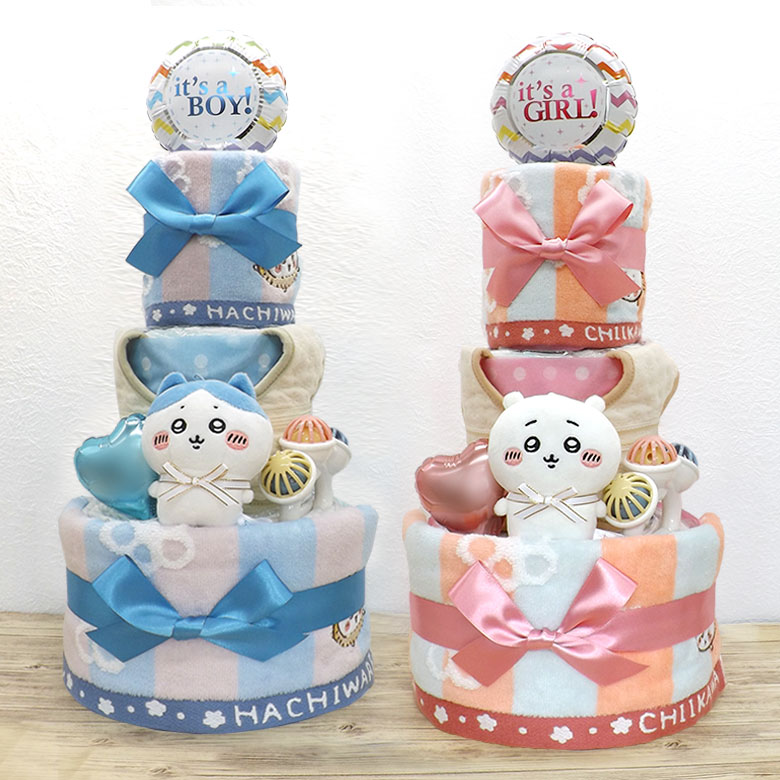 おむつケーキ ちいかわ オムツケーキ 出産祝い 2段 紙おむつ アイテム2