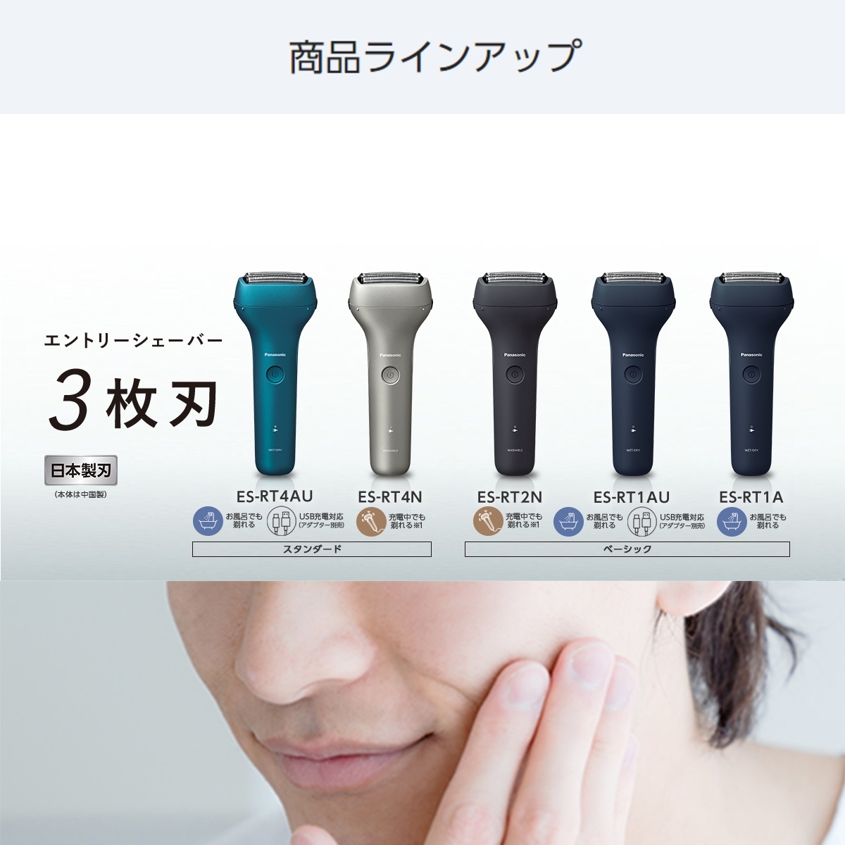 ラムダッシュ パナソニック エントリーシェーバー 3枚刃 ES-RT4N-S