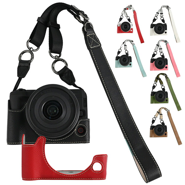 EOS R50 V ケース カメラケース PUレザーハーフケース ハーフカバー