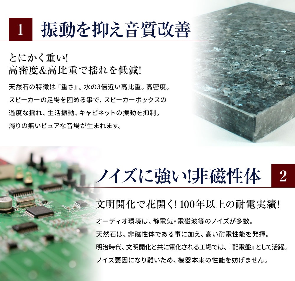 黒御影石オーディオボード 200×200mm 厚20mm 振動抑制 安定化プレート