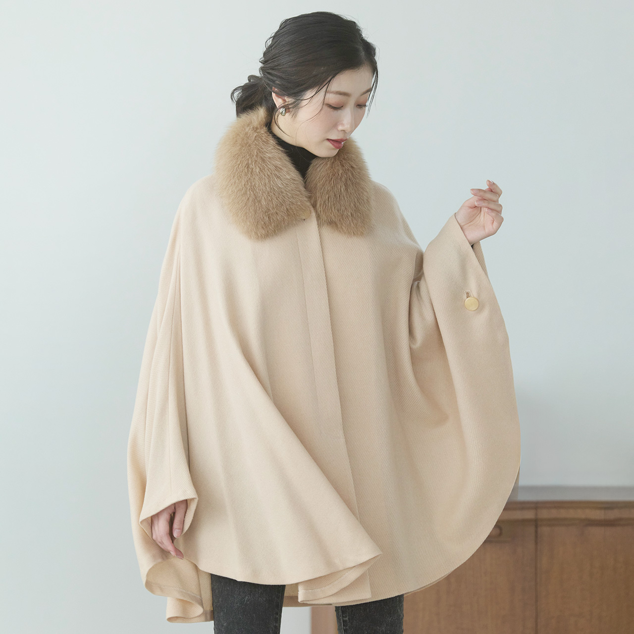 sankyo shokai（三京商会） ＜爆買＞ケープ カシミヤ 100% ポンチョ