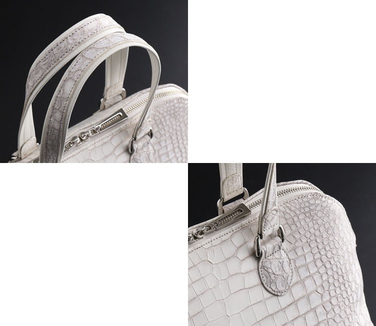 ヒマラヤ スモール クロコダイル 日本製 ハンドバッグ センター取り