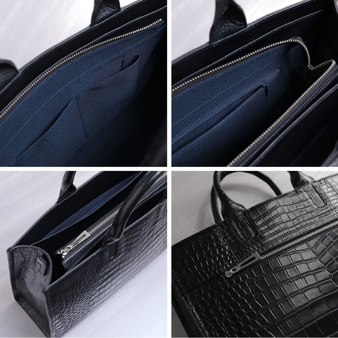 sankyo shokai（三京商会） クロコダイル ビジネスバッグ メンズ 日本