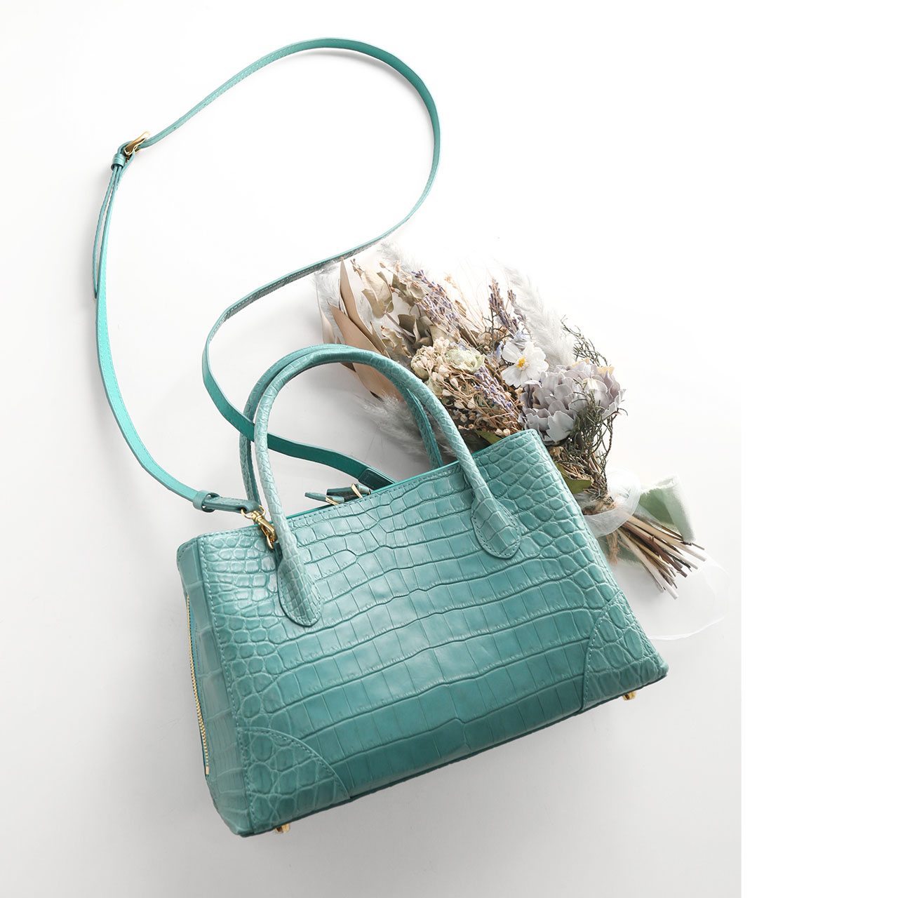 sankyo shokai（三京商会） クロコダイル ハンドバッグ レディース